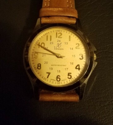 Varesini Quartz Unisex Watch -Japan Movement- Looks and Runs Great- Leather  Band