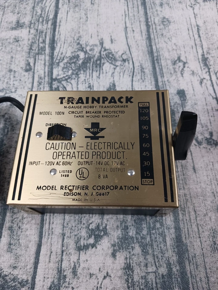 Paquete de tren calibre N MRC 100N - Paquete de energía de control de tren modelo/transformador de pasatiempo Foto 3 de 4