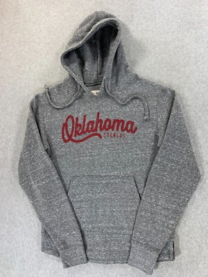Oklahoma Sooners Pressbox Poly/Cotton Hoodie Sweatshirt (Men's Small) Gray