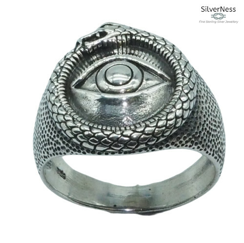 SilverNess Men's Jewellery Evil Eye Ring: 925 Sterling silver