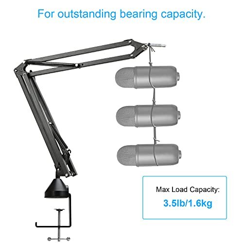 Blue Yeti Mikrofon Arm mit Popschutz - Professioneller Mikrofon Ständer - Bild 4 von 7