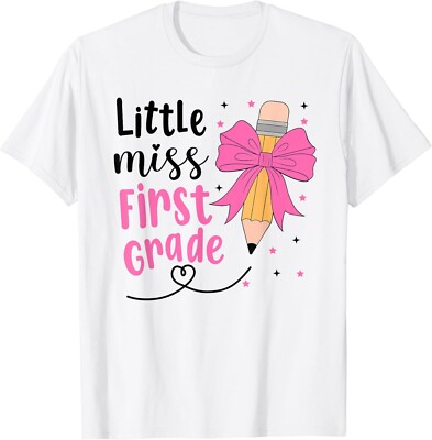 Little Miss First Grade Back To School Rainbow Girls Gift Unisex T-Shirt