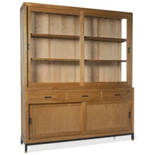 VETRINA CREDENZA VINTAGE ETNICA LIBRERIA COLONIALE INDUSTRIAL 180X45H210 