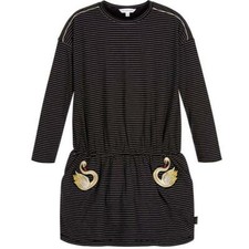Little Marc Jacobs Swan Striped Dress SZ 12+ 12 11 