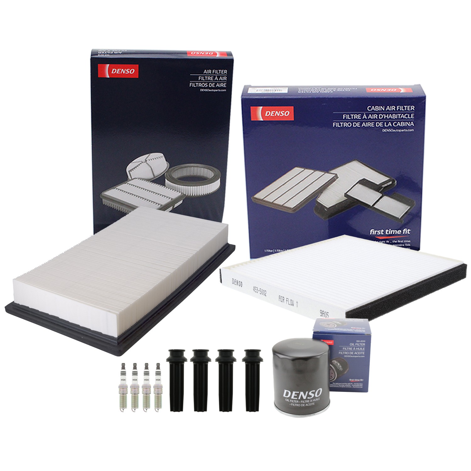 Denso Tune Up Kit NGK 4 Spark Plugs  Boots Kit for Edge 2.0L L4 Turbocharged 9