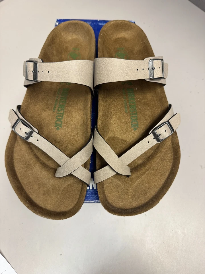 Birkenstock Mujer Mayari Pull Up Piedra Vegano Ancho Normal Nuevo Foto 4 de 4