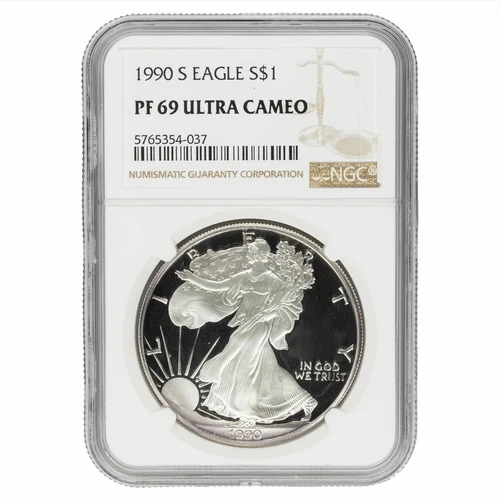 1990S American Silver Eagle 1 OZ NGC Proof PF 69 Ultra Cameo
