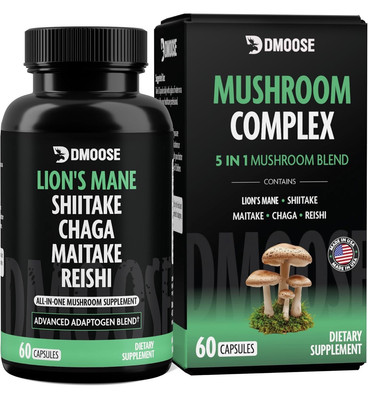 Mushroom Complex 5-in-1 Lions Mane Reishi Chaga Maitake Shiitake 60ct