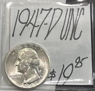 1947-D Washington Silver Quarter (UNC) Uncirculated Condition! ENN Coins