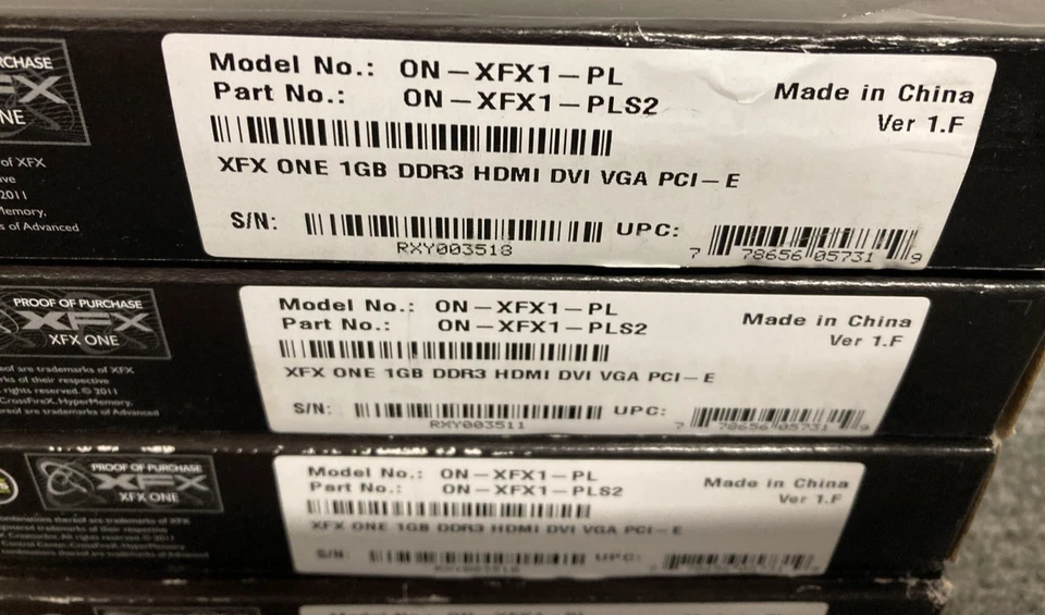 Lot of 4 XFX ON-XFX1-PL Graphics Card -NIB, Sealed- - Image 3 of 3