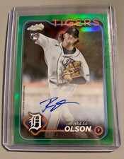 2024 Topps Chrome - Rookie Autographs Reese Olson #RA-RO Green Refractor /99...