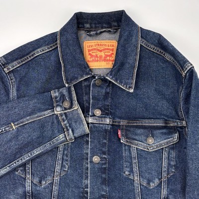 Levis Trucker Denim Jacket Mens S Small Blue Cotton Stretch Jean Coat 72334