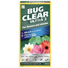 BugClear Insecticide Concentrate 200ml for Flowers Fruit Veg Kills Bugs Fast