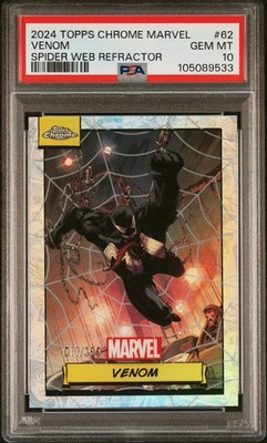 2024 Topps Chrome Marvel Venom Spiderweb Refractor #/399 PSA 10 GEM MINT