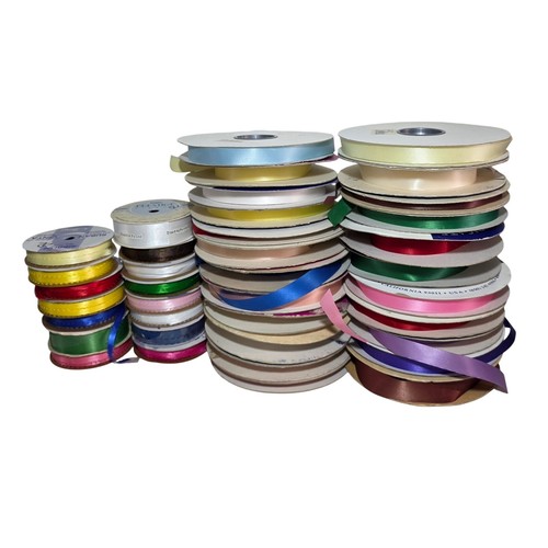 Vintage Ribbon Lot Mixed Brands Satin Grosgrain Craft Sewing Bulk