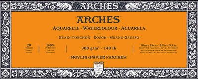 Arsh 1795081 Watercolor Paper Blocks, 10.6 Oz (300 G), Rough 3.9 X 9.8 Inches (1