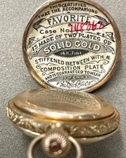 Elgin National Watch Co. pocket watch - Bates & Bacon Favorite 14K gold-filled