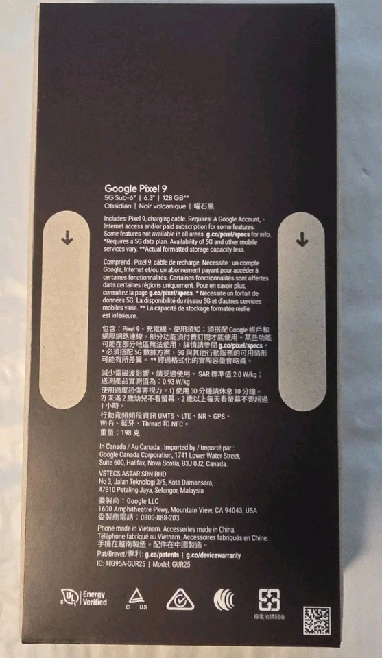 SEALED - NEW - Google Pixel 9 128GB Obsidian Unlocked - Image 2 of 3