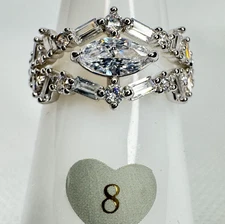 Size 8 Bomb Party Lumina Ring - RG26475 open Air Opulence - Rhodium Plated