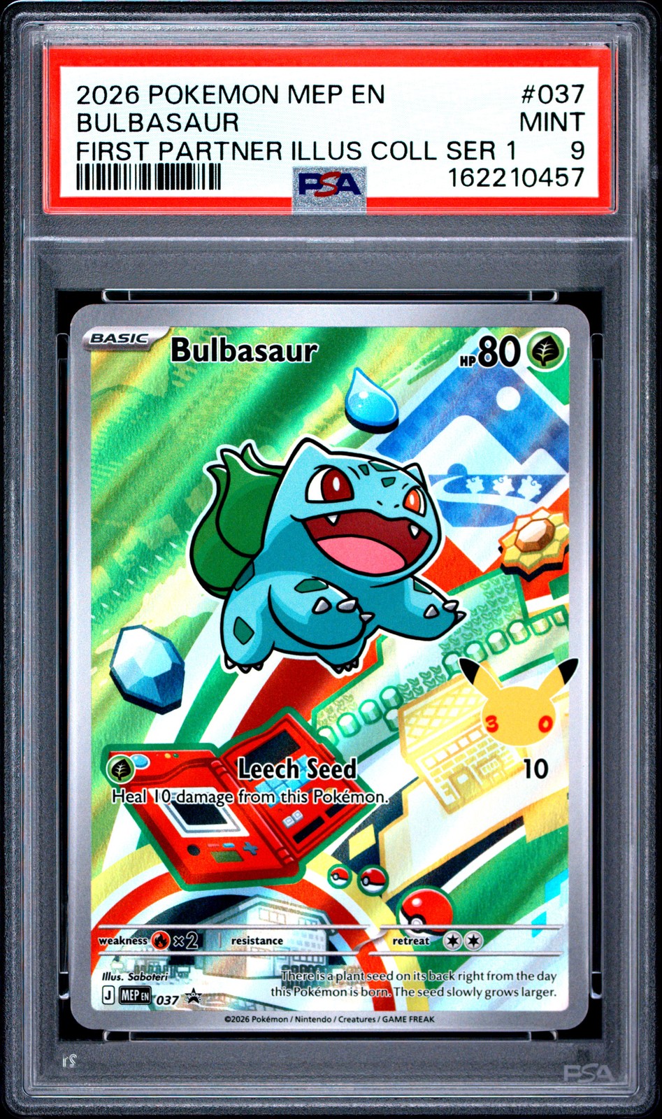 2026 POKEMON MEP EN-ME BLACK STAR PROMO #037 BULBASAUR PSA 9