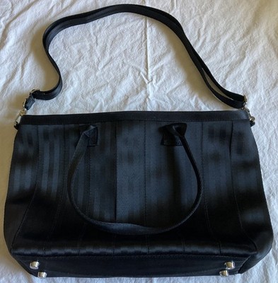 Harveys Seatbelt Bag Vertical Medium Streamline Tote Black Preowned Free Ship