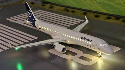 LUFTHANSA Embraer 195 Maßstab 1/144 LED + WLAN Funktion