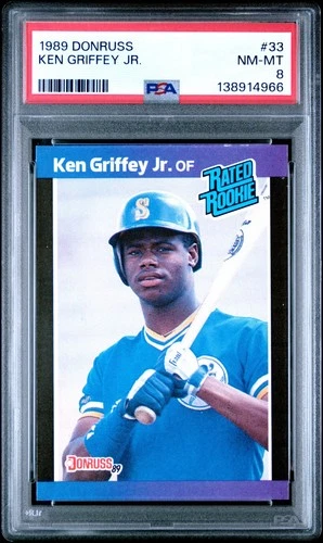 1989 Donruss #33 Ken Griffey Jr. Rookie PSA 8 NMMT. Well Centered!