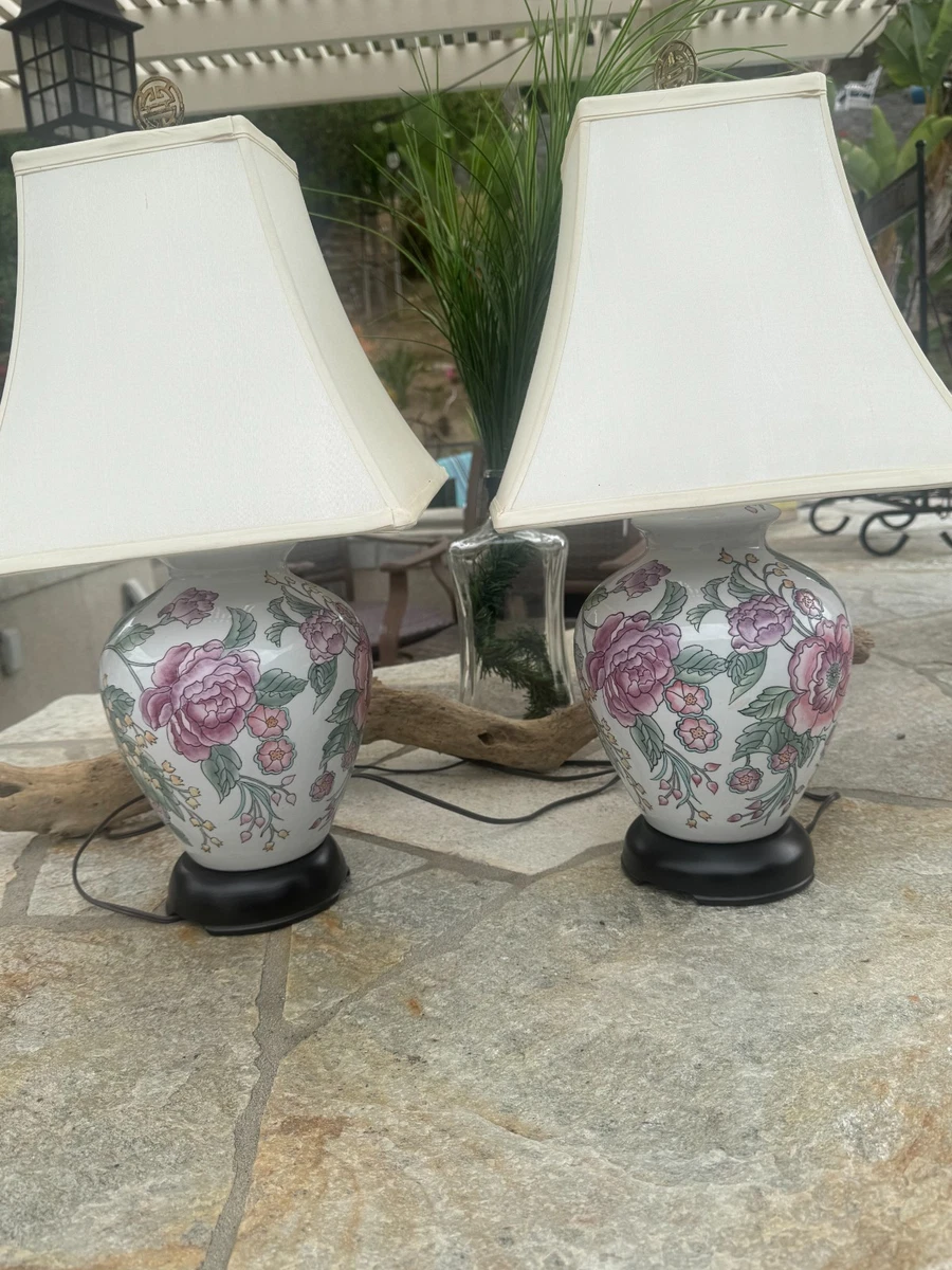 アンティーク　ポーセリアン　ポーセリン　ポーセラーツ　ランプ　ライト　エンジェル Porcelain Floral Lamp In Antique Lamps for sale | eBay