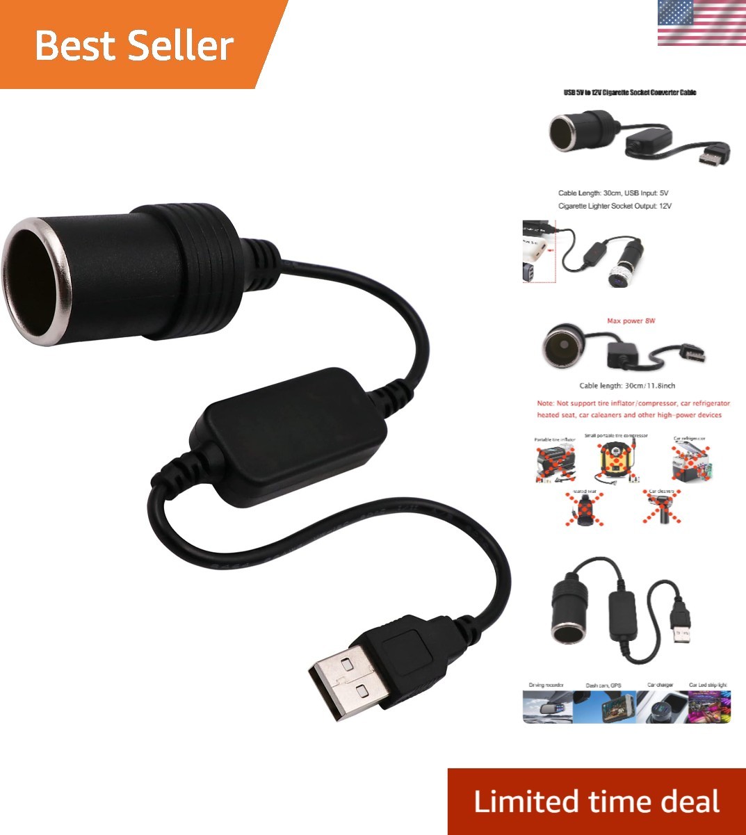 Socket Converter - 8w Max For Automotive Devices