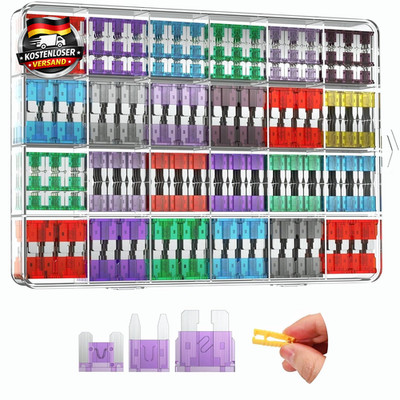 330PCS Kfz Sicherungen Autosicherungen Set Standard, Mini, Micro Flachsicherunge