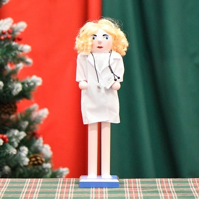 14,9'' Krankenschwester Holz Nussknacker Wohndeko Walnuss Soldat Weihnachtsschmuck Geschenk