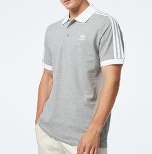 adidas Originals Polo Mens - Trefoil 3 Stripes Polo - 100% Cotton - All Sizes