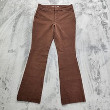 Old Navy Pants Womens 10 Brown High Rise Pixie Flare Pockets Stretch Office