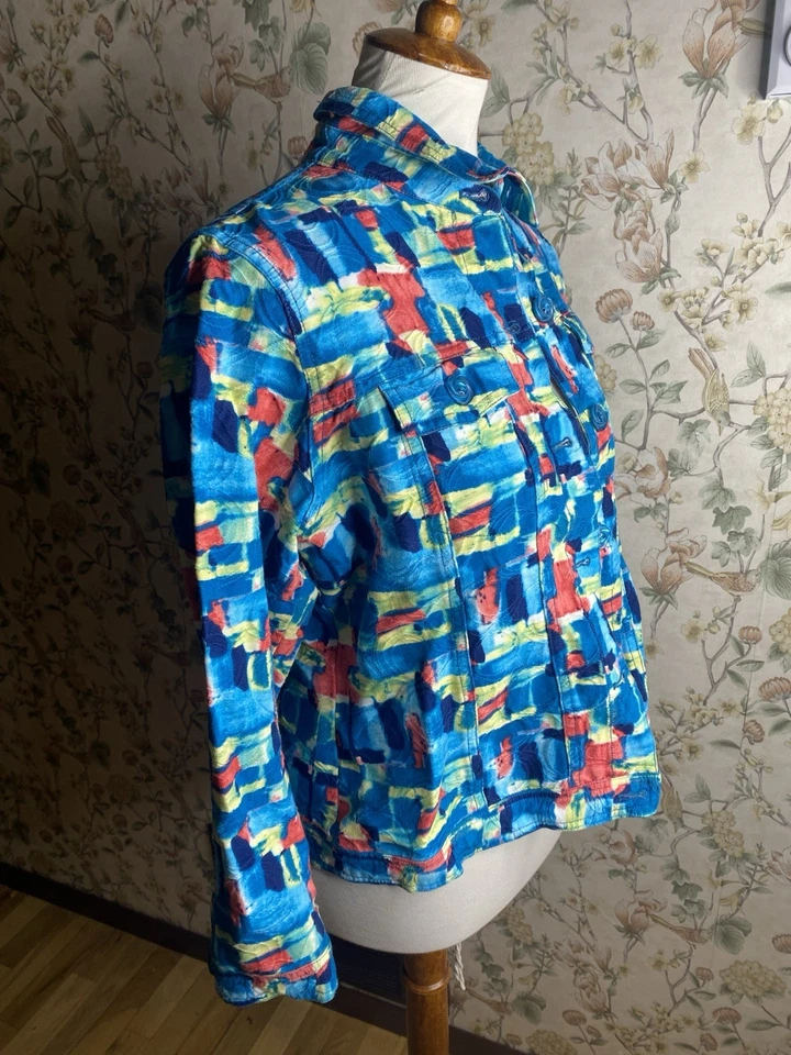 Chaqueta Blazer Draper & Damons Talla Mediana Modernista Op-Art Glam Tejido Algodón Foto 3 de 4