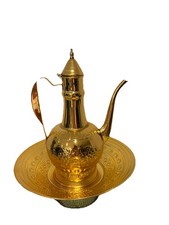 Set Lavamani Arabo Acciaio Inox Coperchio Ewer & Bacino Acqua Mano Regalo