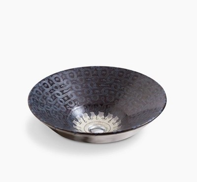 KOHLER K-14223-SP-G9 Serpentine Bronze Design on Conical Bell Vessels Sink