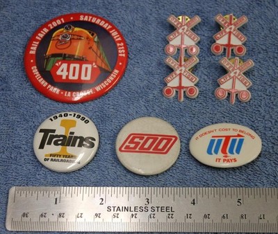8pc Lot Railroad Railway Button Pin UTU SOO Rail Fair 2001 Operation Life Saver