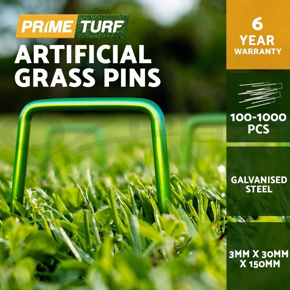 Prime Turf Synthetic Artificial Grass Pins Fake Lawn Turf Weed Mat U Pegs