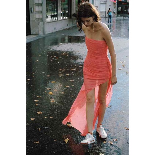short tulle corset dress zara