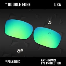 iROX Polarized Replacement Lenses for-Oakley Double Edge OO9380 -Emerald Green