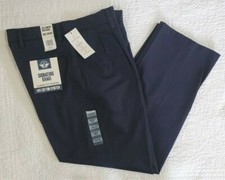 NEW Dockers Signature Khaki Classic Fit Pants Pleated Flex 594110002 Navy Blue