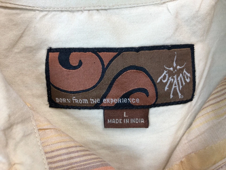 Prana Shirt Men's L Short Sleeve Button Up Club Cocktail Casual Party Lounge - Image 3 of 4