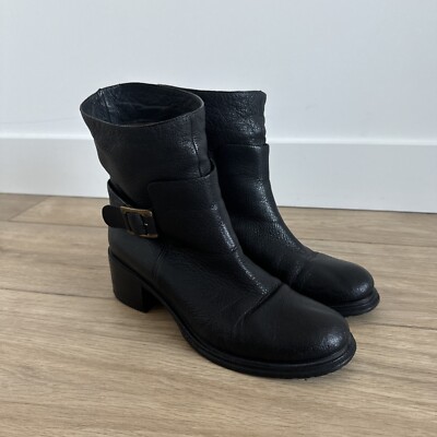 Roberto Del Carlo Luxury Designer Biker Boots Size 38.5  From Italy