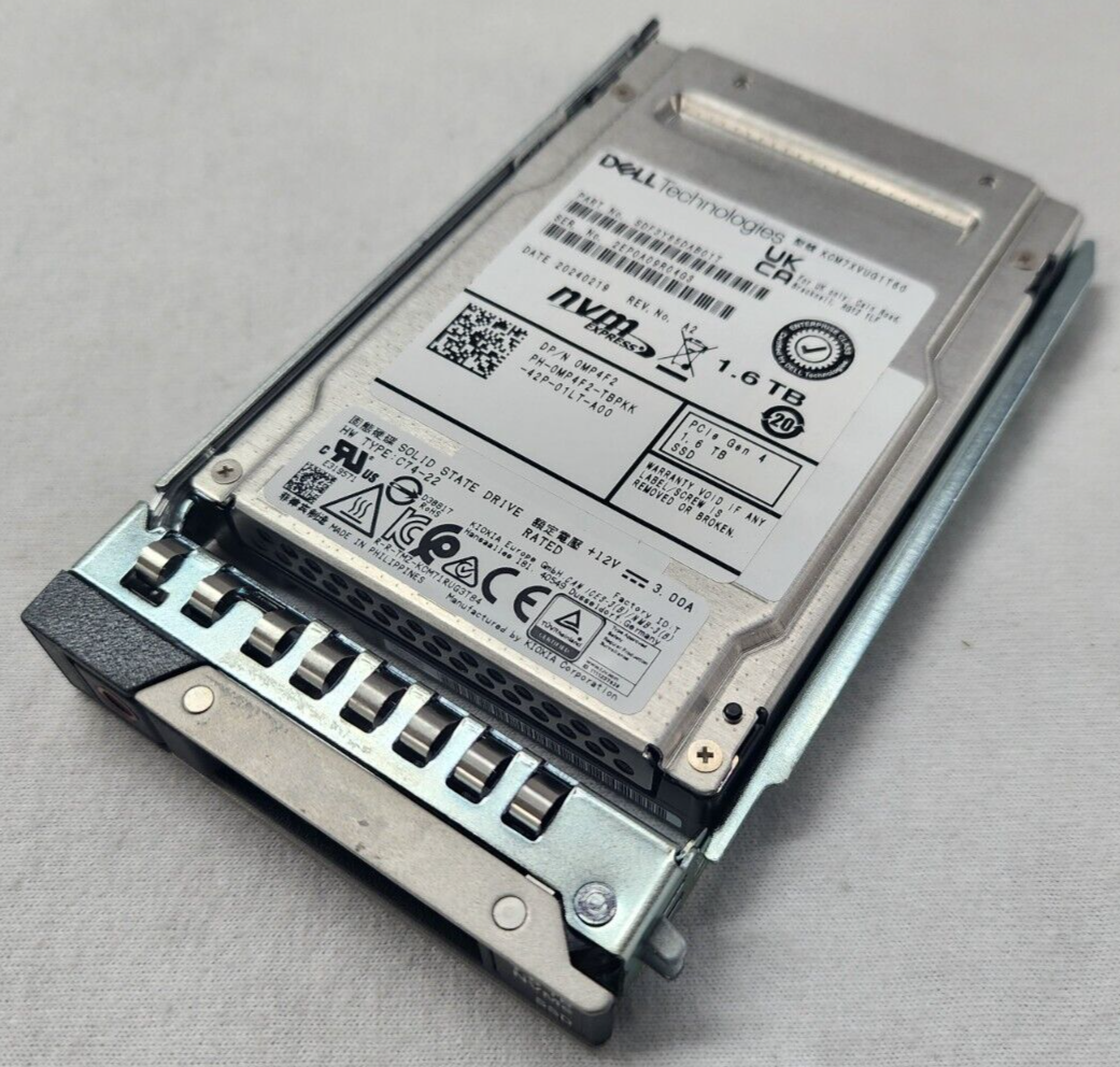 Dell MP4F2 1.6TB 2.5'' PCIe Gen 4 NVMe Solid State Drive SSD
