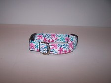 Wet Nose Designs Wildflower Dog Collar Pink Blue Flowers Nature Spring