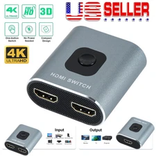 Bi-Directional 4K HDMI 2.0 Cable Switcher Splitter HUB 2 in 1 out & 1 in 2 out