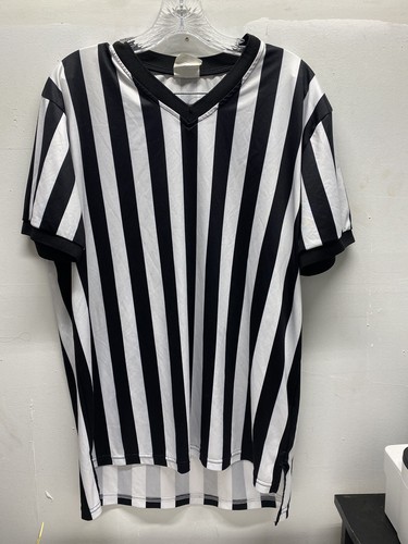 Referee Shirt Mens M Black White Striped Sports Uniform Athletic Costume