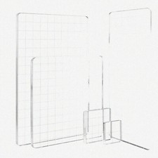 5-Piece Acrylic Stamp Block Set with Grid Lines for Scrapbooking  Card Making,