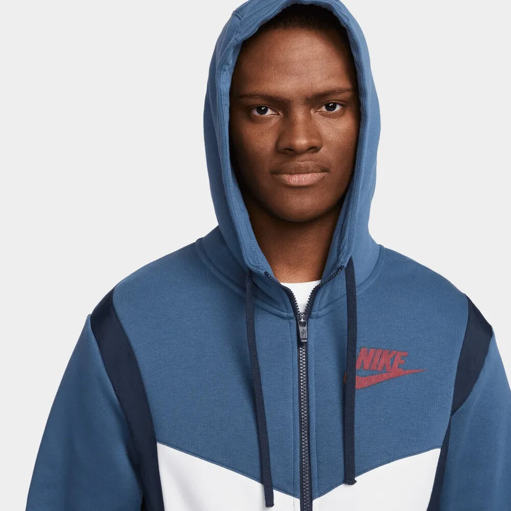 nike hybrid full zip hoodie blue