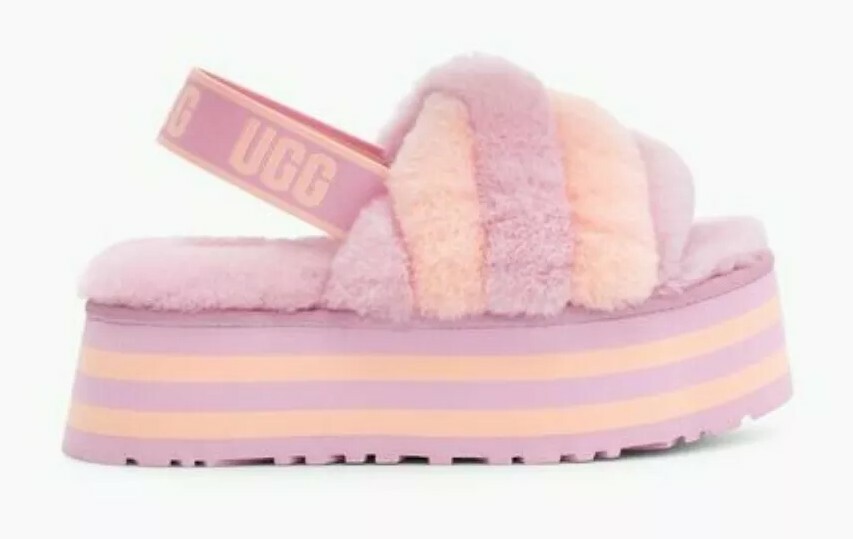 入手困難・激レア✨③超美品✨25✨UGG✨Disco Stripe Slide UGG Women's Disco Stripe Slippers Platform Slide Sandals